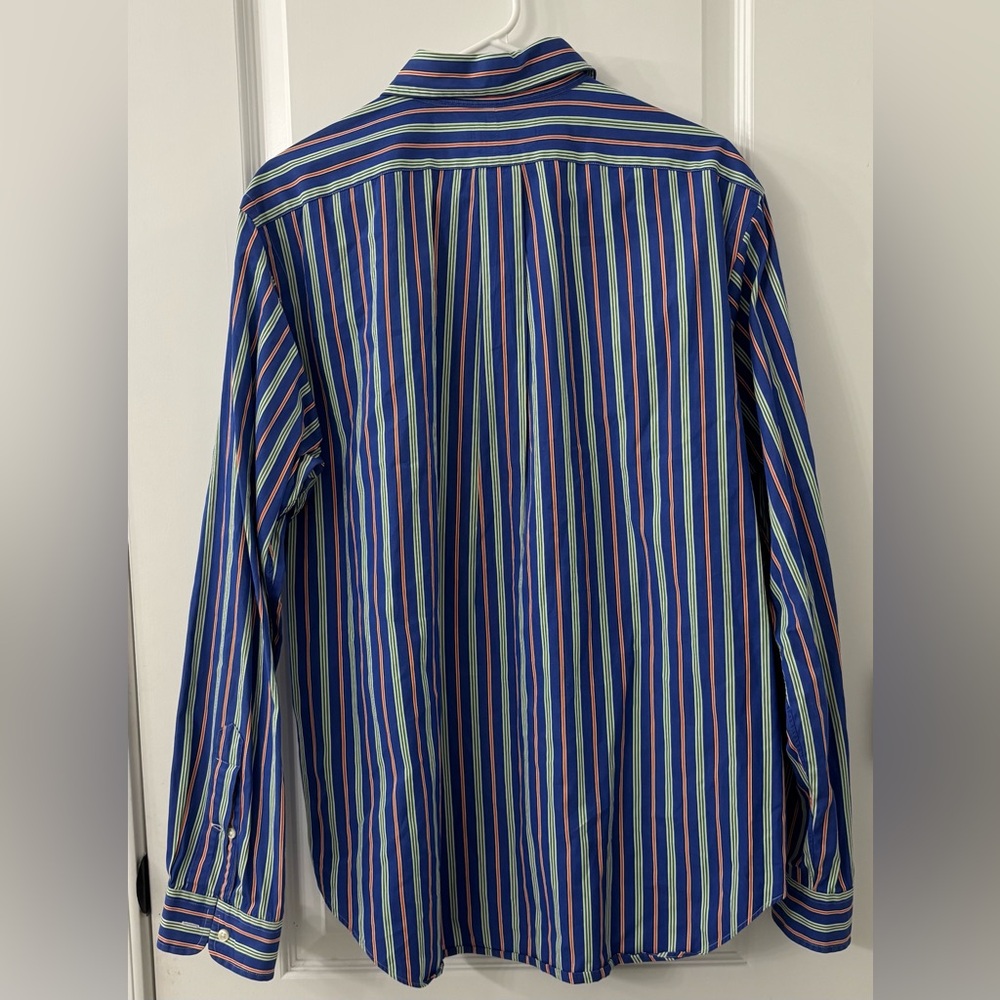 Ralph Lauren Men's Navy and White Striped Shirt - Picture 3 of 6